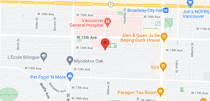 map of 818 W 13 AVENUE